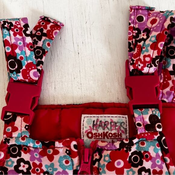 Oshkosh B’Gosh pink floral overall insulated snow pants size 3T - Picture 3 of 5